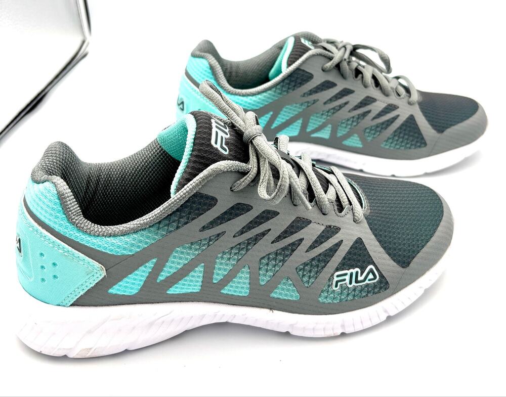 FILA Memory Fantom 6 Womens Size 8.5 Running Shoes Gray Aqua Athletic Sneakers